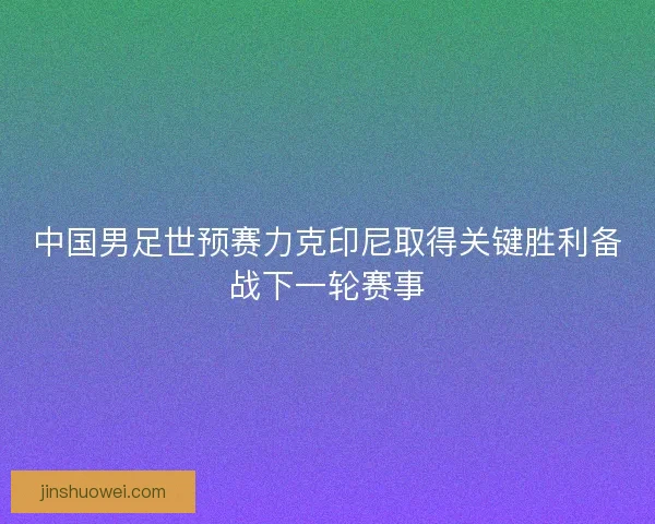 中国男足世预赛力克印尼取得关键胜利备战下一轮赛事