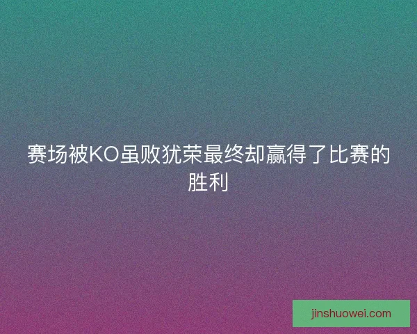 赛场被KO虽败犹荣最终却赢得了比赛的胜利